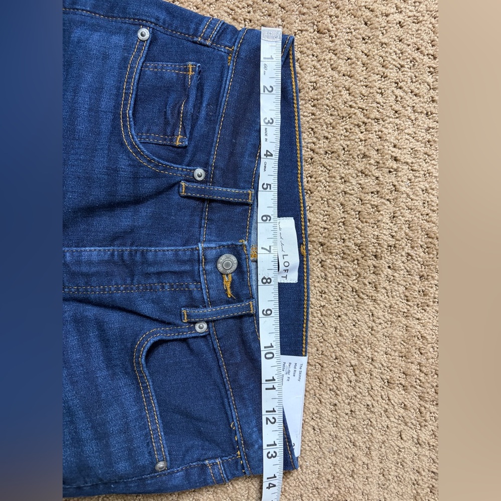 NWT LOFT Petite Mid Rise The Skinny Jeans in Vintage Dark Wash 27p - Picture 11 of 11